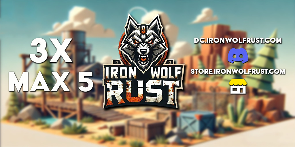 IronWolfRust 3X Solo/Duo/Trio |Wiped|Shop|Kits|TP|PVP|Active Ad