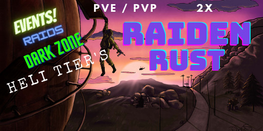 RAIDEN RUST PvE 2x+ Leveling|Zombies|Shop|Events